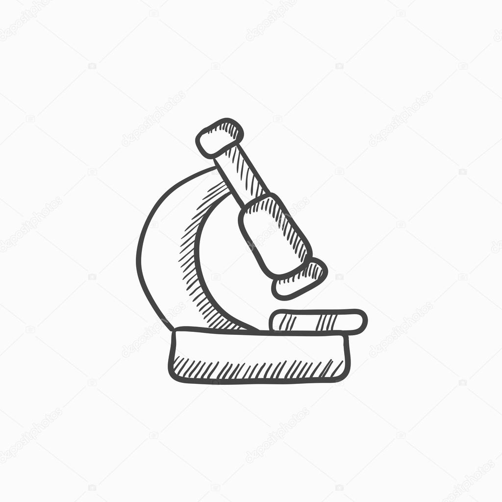 1024x1024 Microscope Sketch Icon. Stock Vector Rastudio