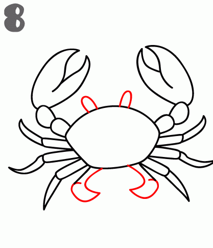 417x485 How To Draw A Crab