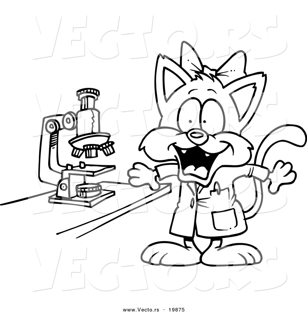 1024x1044 Vector Of A Cartoon Cat Scientist