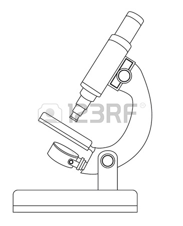 365x450 Microscope Silhouette Isolated Over White Background. Vector