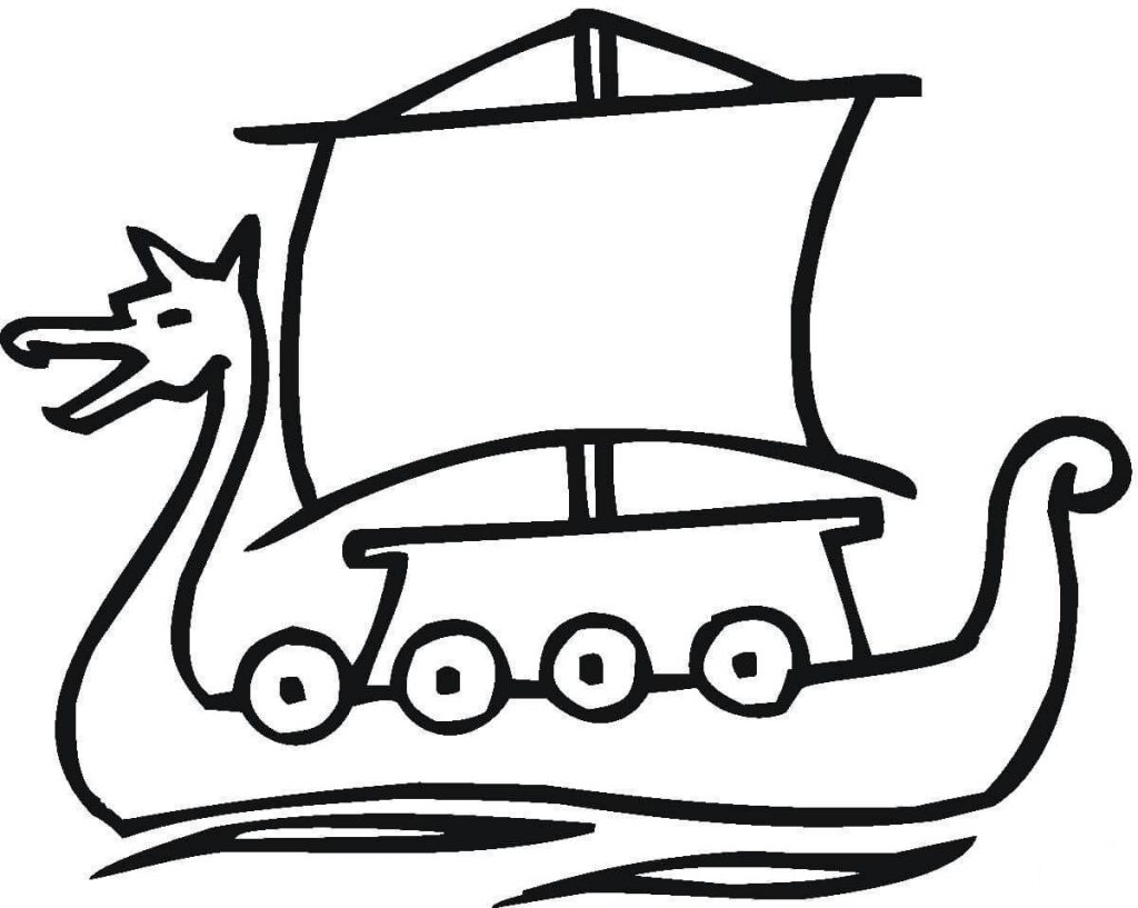 1024x817 Ship Of The Vikings Middle Age Coloring Page