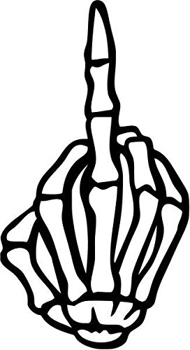 272x500 Skeleton Middle Finger Vinyl Decal Sticker 6 Tall
