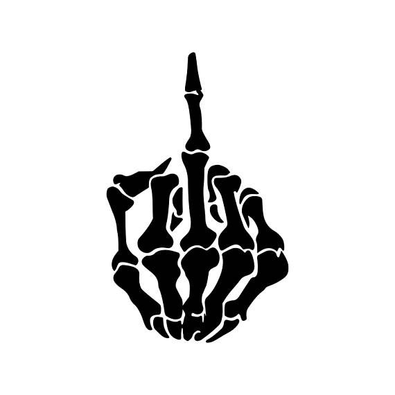 570x570 Skull Middle Finger Flip Off Graphics Svg Dxf Eps Png Cdr Ai Pdf