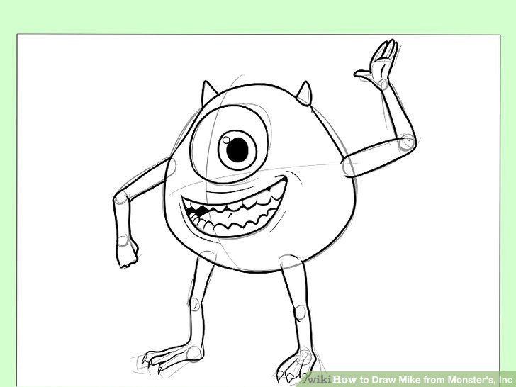 728x546 How To Draw Mike From Monster'S, Inc 12 Steps (With Pictures)