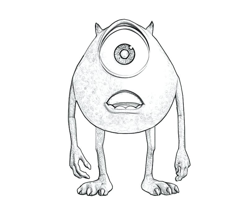 800x667 Mike Wazowski Coloring Pages Monsters University Coloring Pages