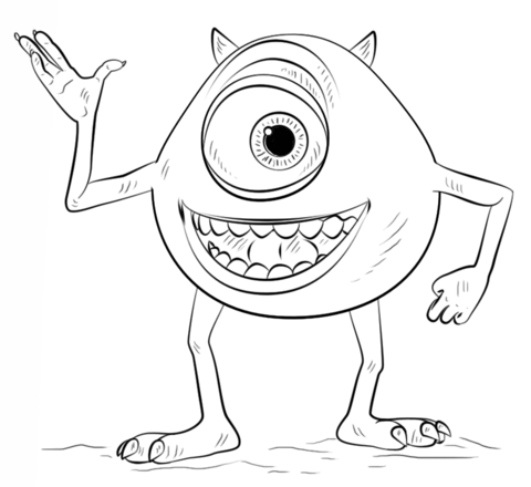 480x440 Mike Wazowski Coloring Page Free Printable Coloring Pages