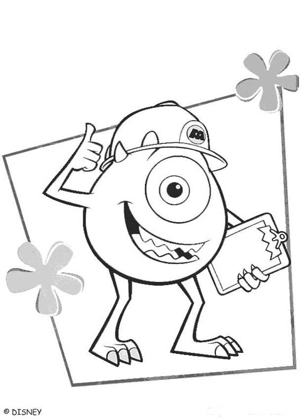 607x850 Mike Wazowski Coloring Pages