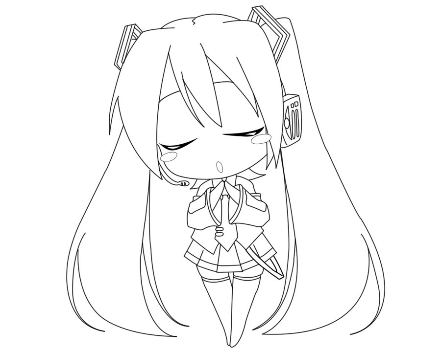 900x720 Hatsune Miku Lineart By Animemaniaco
