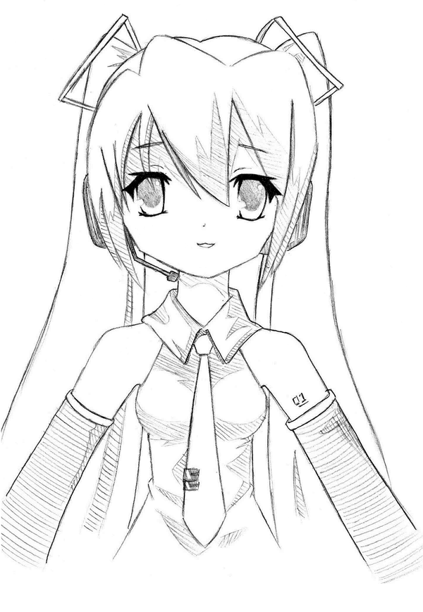600x868 Hatsune Miku Sketch By Lissyfishy