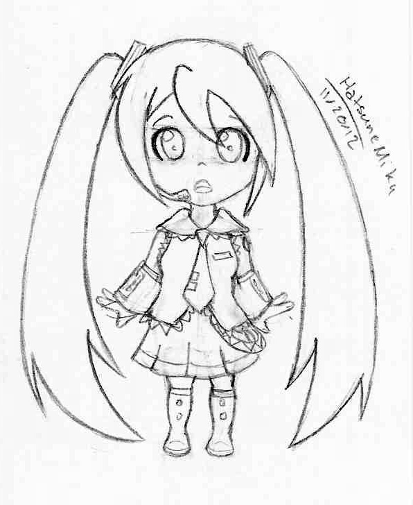 596x728 Hatsune Miku Sketch By Wingeddragonlover