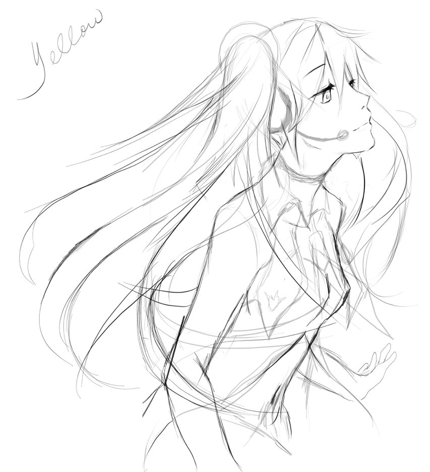 853x936 Hatsune Miku Sketch By Otakumiart