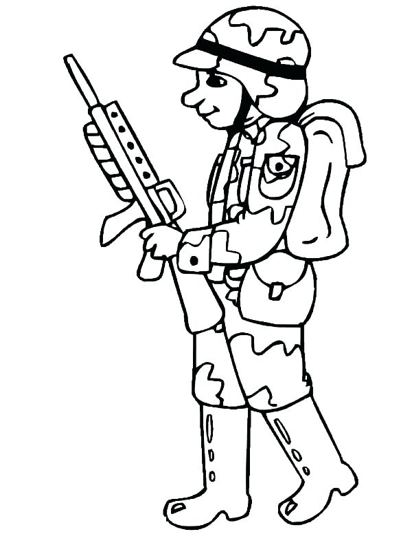 600x776 Classy Soldier Coloring Pages Free Download