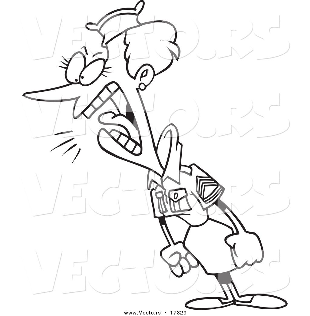 1024x1044 Vector Of A Cartoon Bossy Military Woman