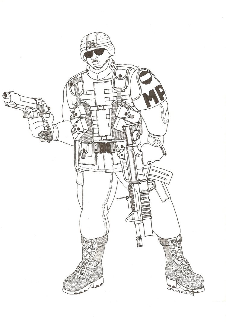 749x1066 Military Police Sketch Inked And Cleaned Up By Mudbogz