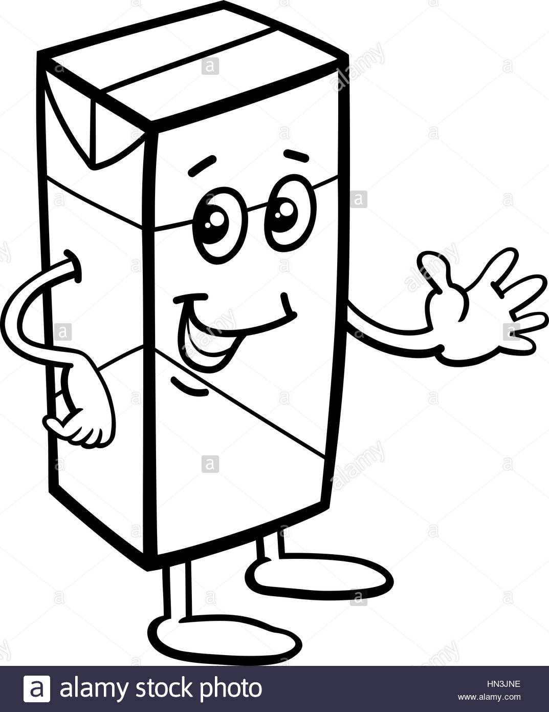 1073x1390 Black And White Cartoon Illustration Of Carton Of Milk Or Juice