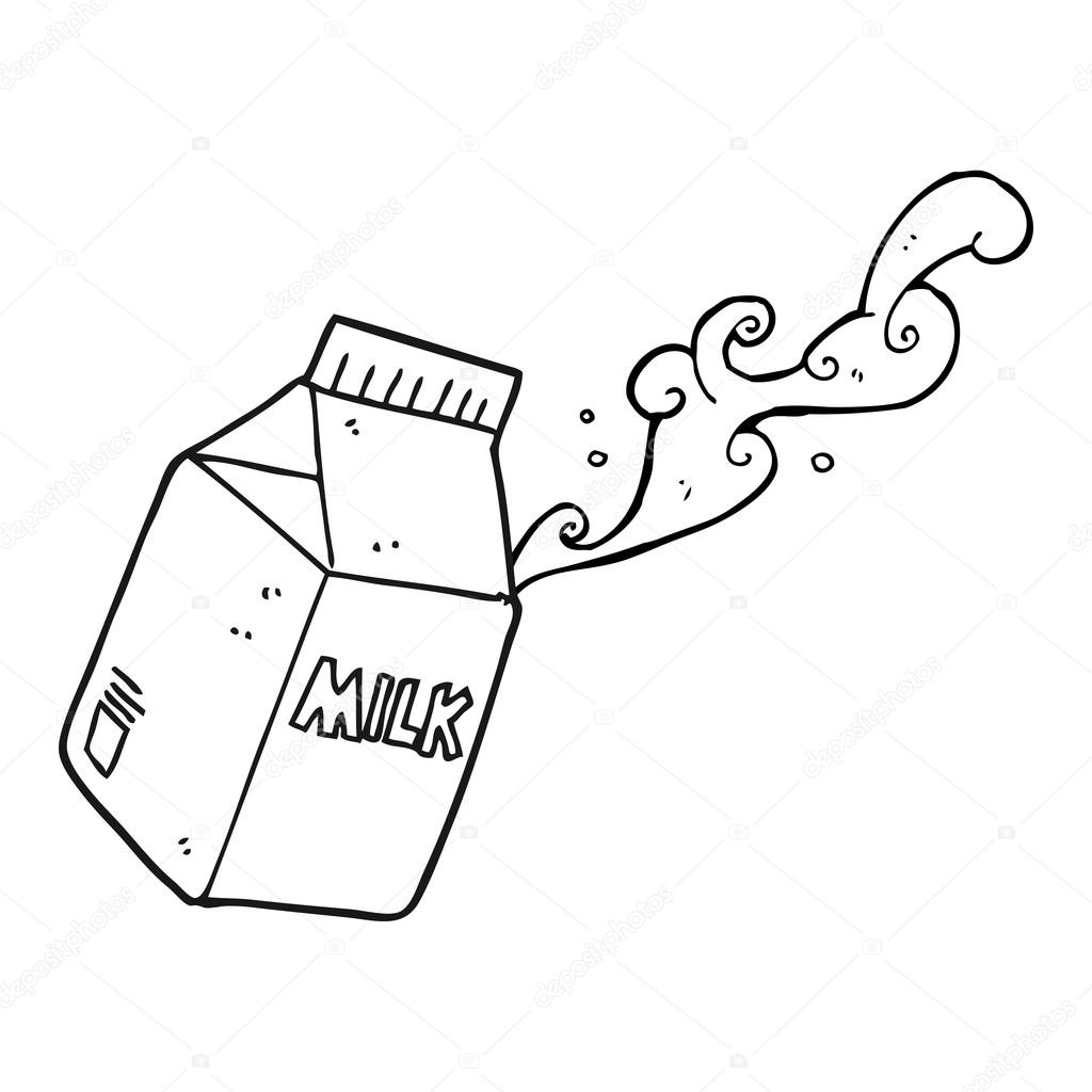 1024x1024 Black And White Cartoon Milk Carton Stock Vector