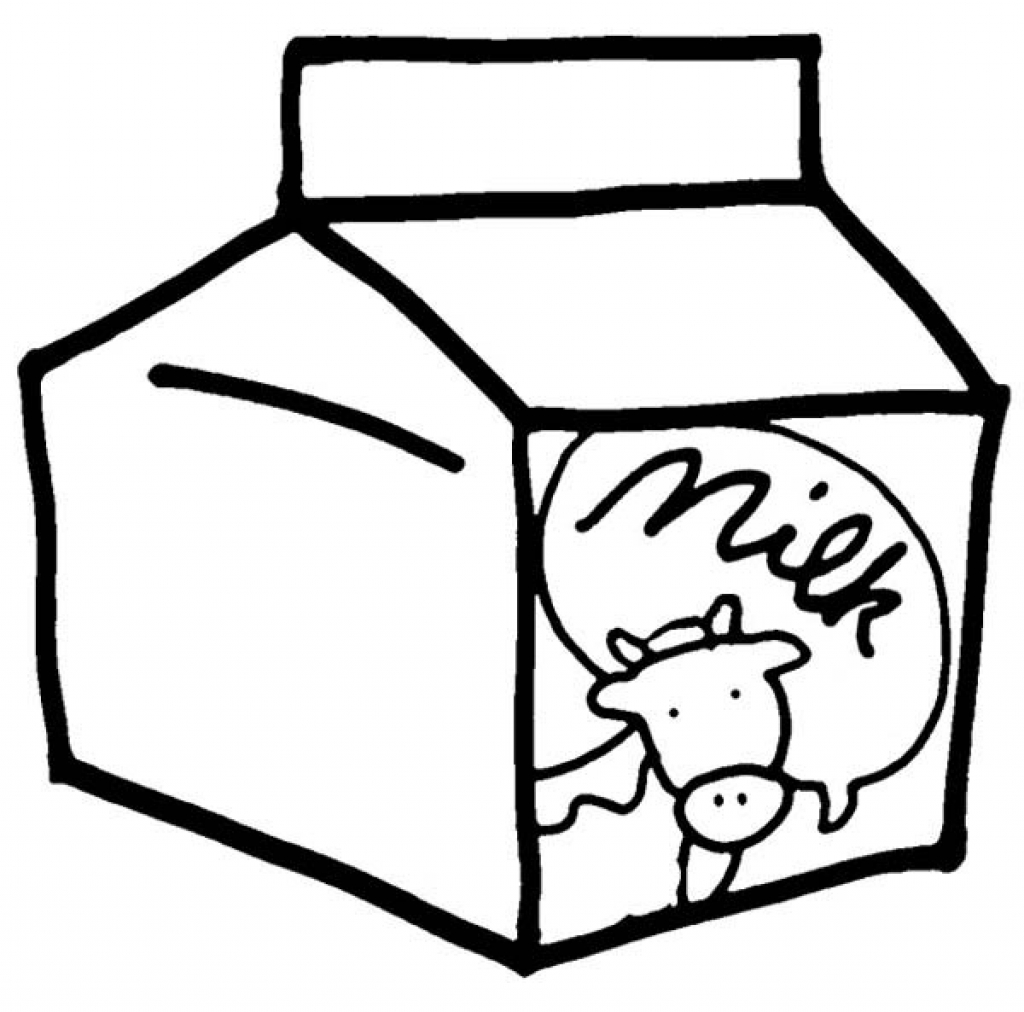 1024x1012 Cow Milk Carton Coloring Page