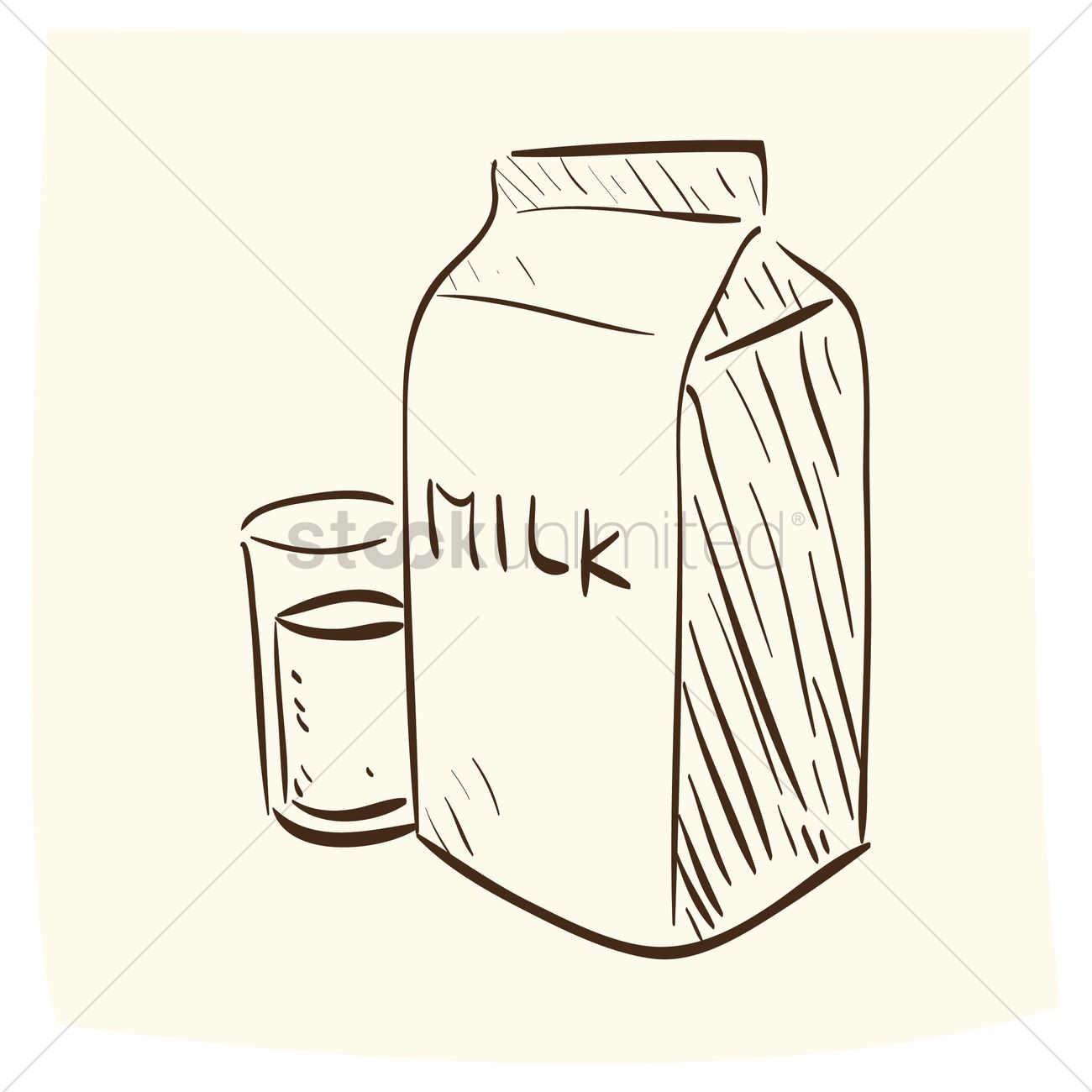 1300x1300 Glass Of Milk With A Milk Pack Vector Image
