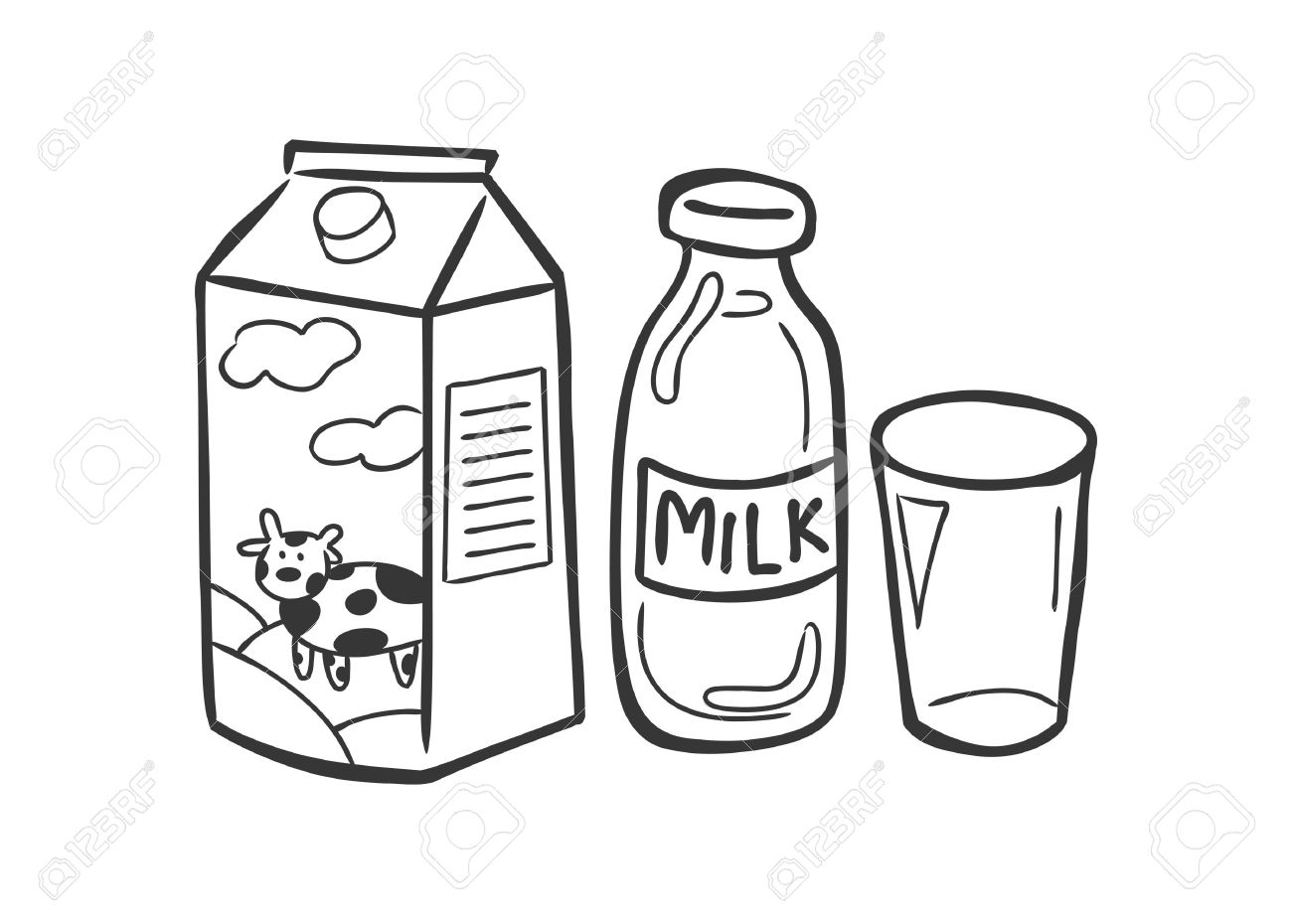 1300x930 Milk In Doodle Style Royalty Free Cliparts, Vectors, And Stock