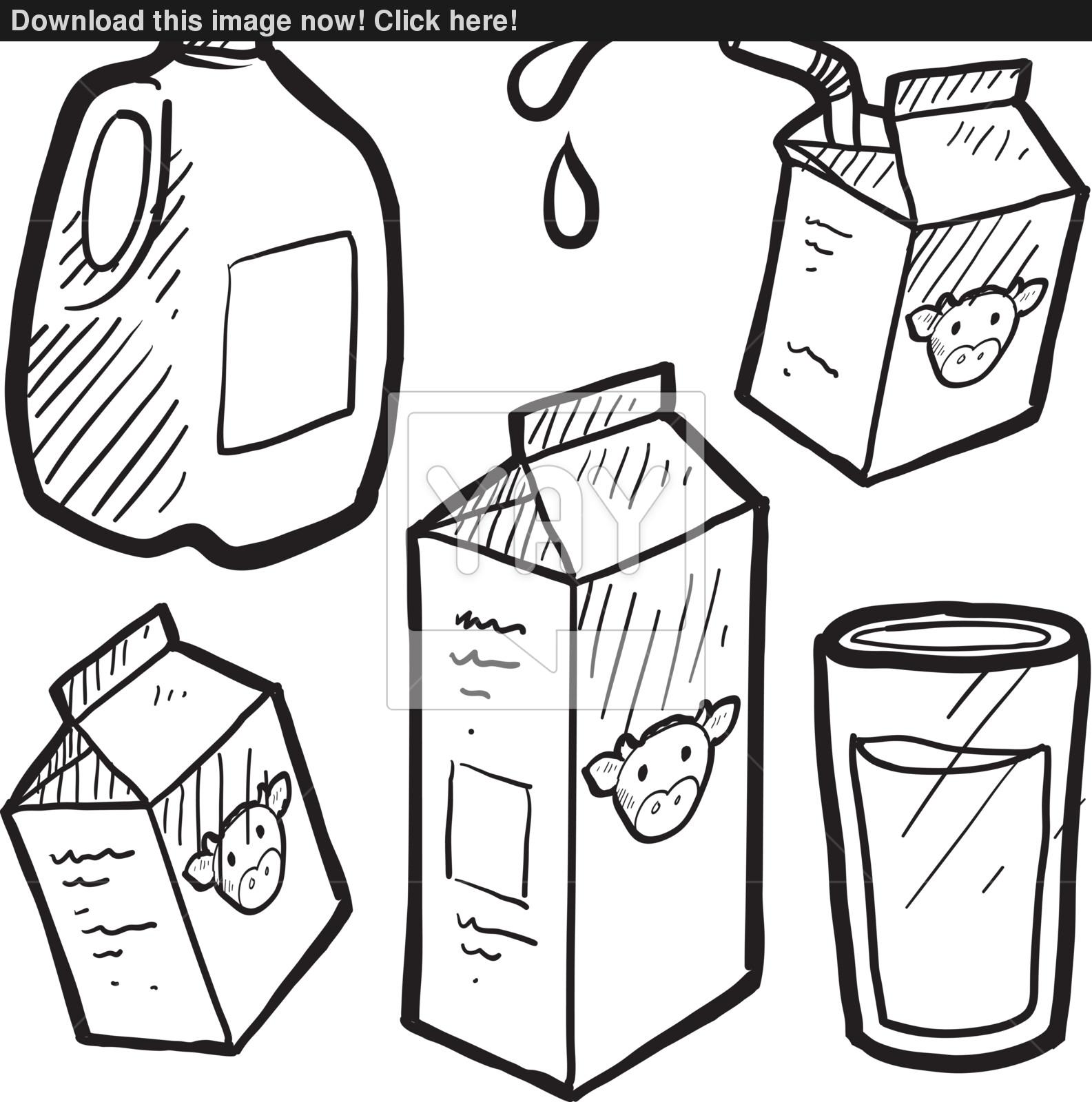1585x1600 Milk And Juice Jogs Vector Sketch Vector