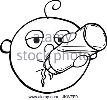 344x320 Vector Hand Drawing Sketch Milk Bottle Illustration Stock Vector