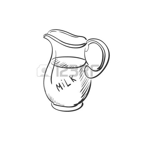 450x450 Doodle Jug Of Milk, Excellent Vector Illustration, Royalty Free