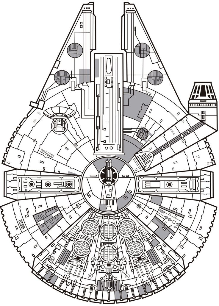 Millennium Falcon Technical Drawing at GetDrawings | Free download