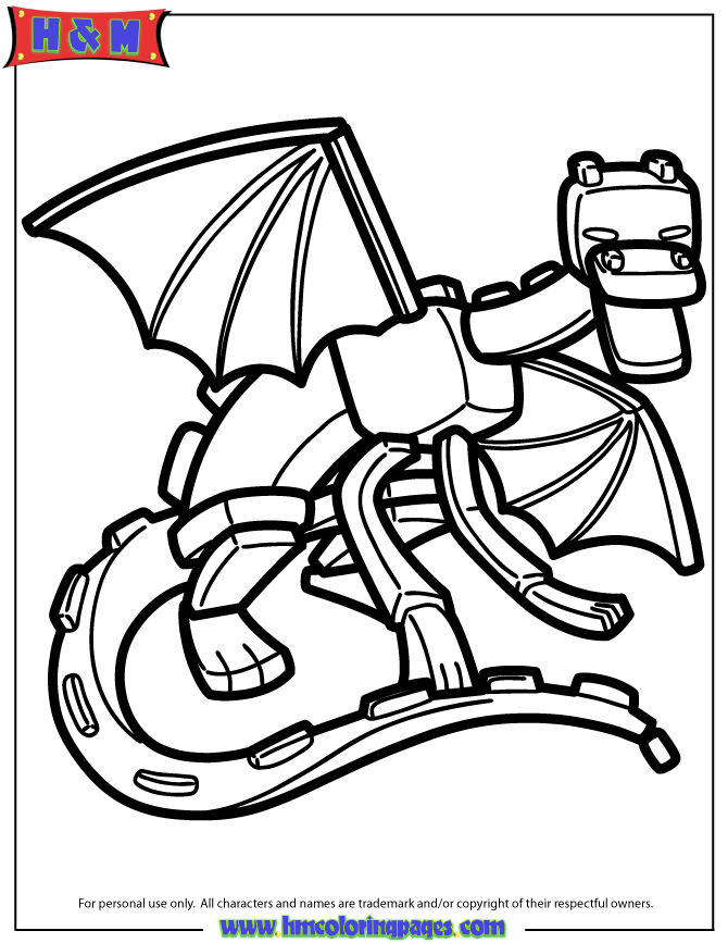 670x867 Ender Dragon Coloring Page Minecraft Coloring Pages