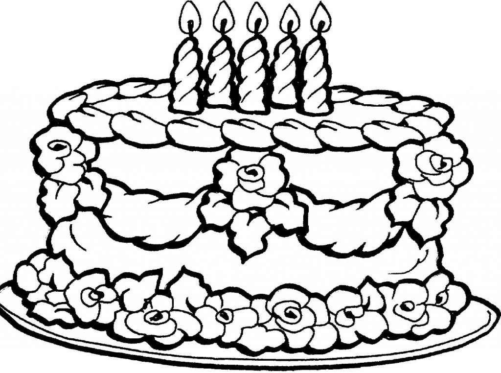 1024x762 Birthday Cake Coloring Pages