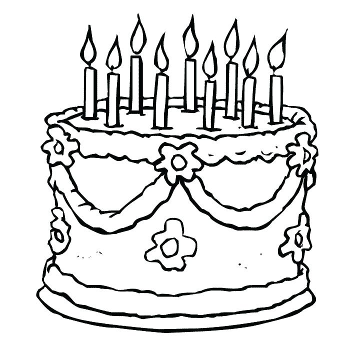 700x700 Cake Printable Coloring Pages Happy Birthday Coloring Page