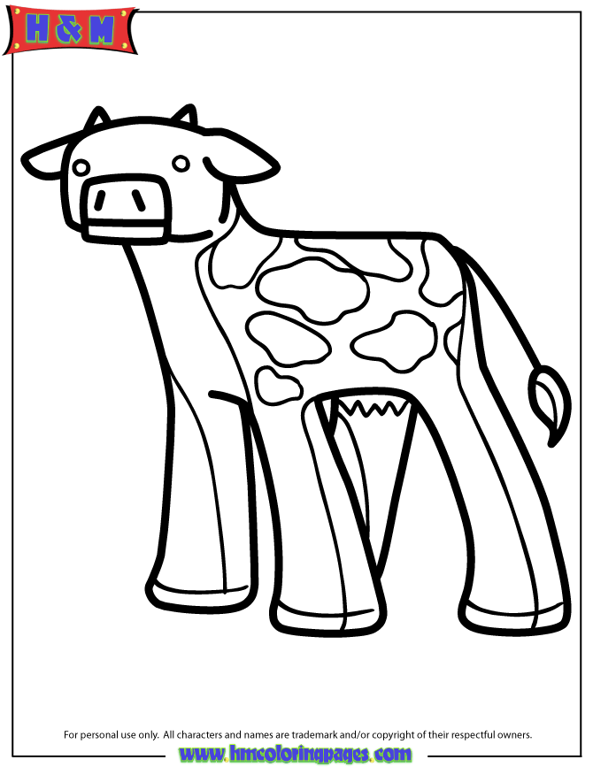 670x867 Cow Cartoon Minecraft Coloring Page H Amp M Coloring Pages