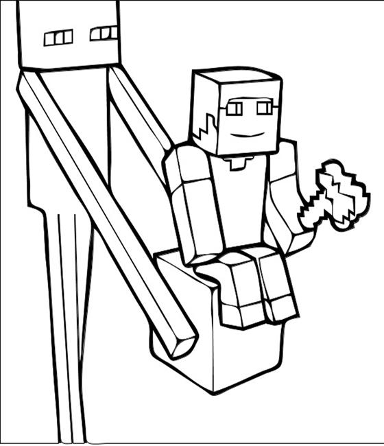 560x650 Enderman Minecraft Coloring Pages