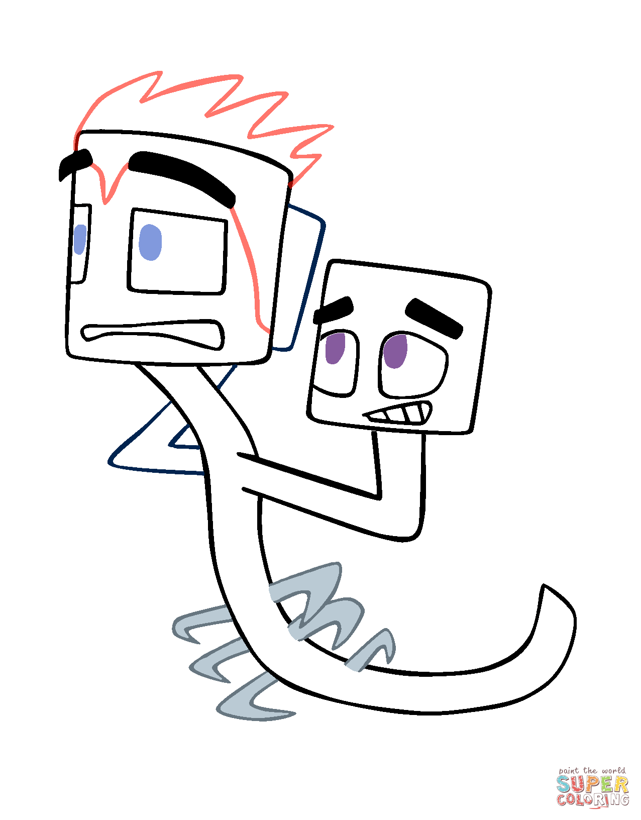 1276x1632 Cartoon Minecraft Wither From Minecraft Coloring Page