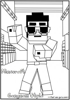 238x338 Printable Minecraft Gangnam Style Coloring Page For Kids Mandala