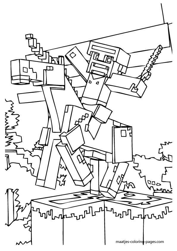 595x842 Coloring Pages Minecraft