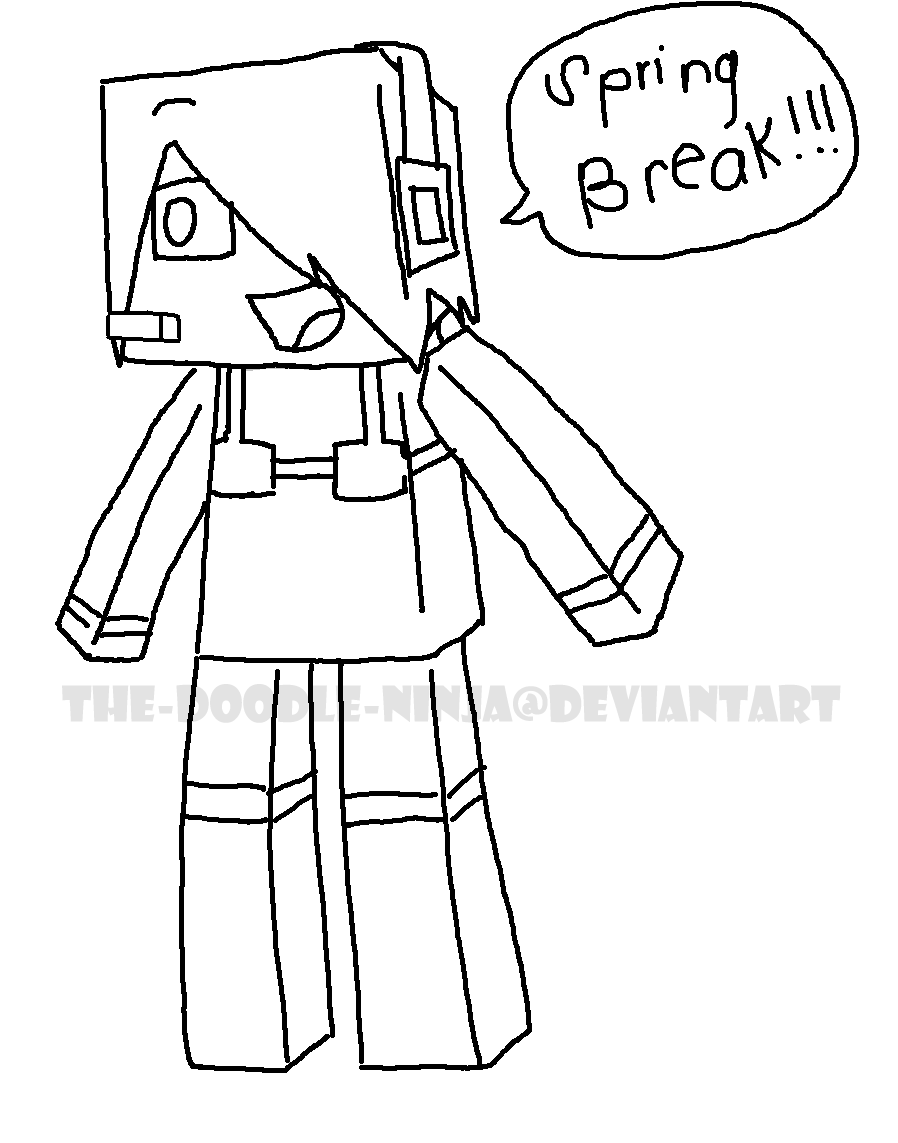 898x1143 Minecraft Spring Break !! (Sketch) By The Doodle Ninja