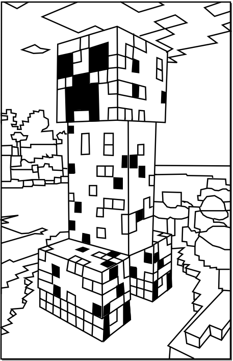 457x708 Minecraft Coloring Pages Creepers, Free And Free Printable
