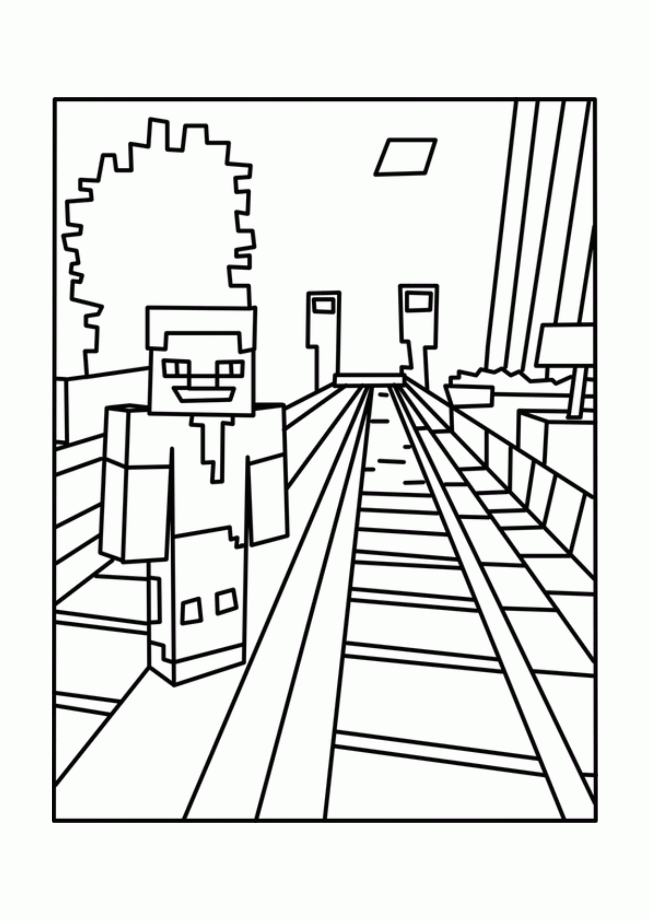 1295x1832 Minecraft Coloring Pages For Kids 402526