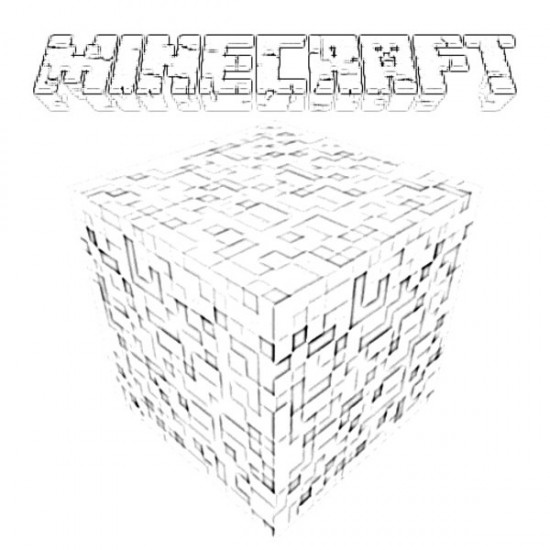 550x550 Minecraft Logo Coloring Page 550x550 Picture Coloring