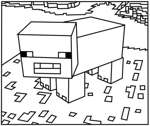 600x504 Minecraft Pig Coloring Pages 550x462 Picture Colouring