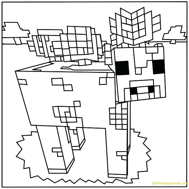 609x610 This Is Minecraft Color Pages Pictures Coloring Pages In Games
