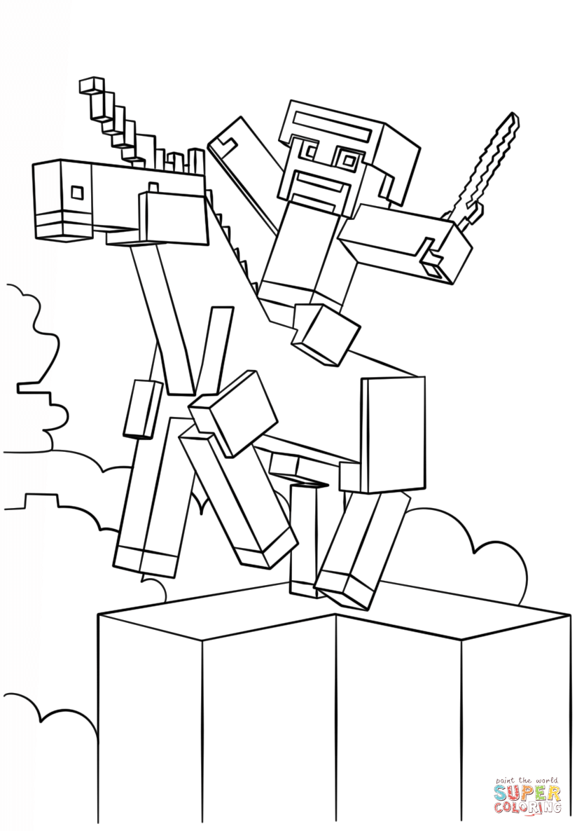 824x1186 Minecraft Unicorn Coloring Page Free Printable Coloring Pages