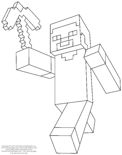 399x504 Minecraft Colouring Pages