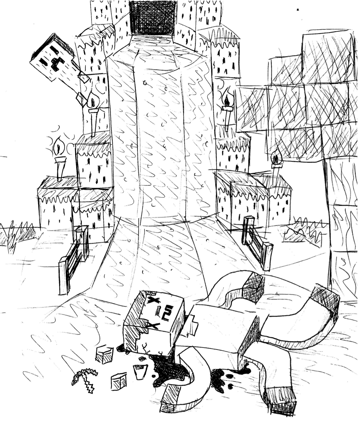 1138x1340 Minecraft Sketch By Grumble Bum