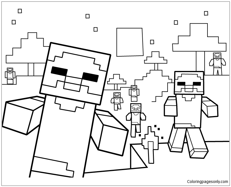 805x651 Minecraft For Kids Coloring Page