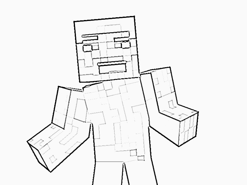 800x600 Printable Minecraft Steve Coloring Page