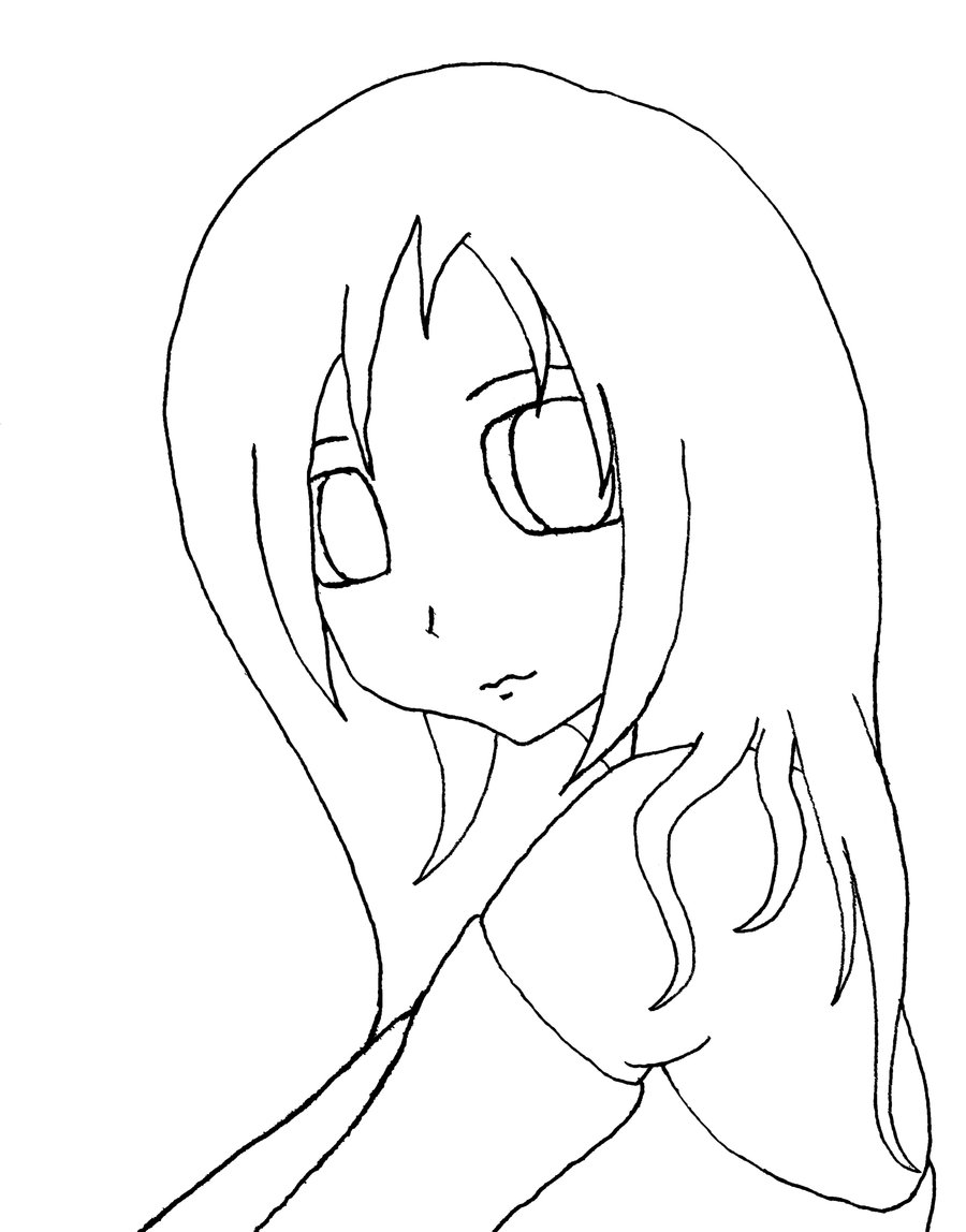 900x1148 Random Girl Lineart By Amandasans