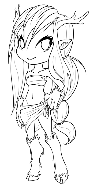 414x800 Anime Lineart