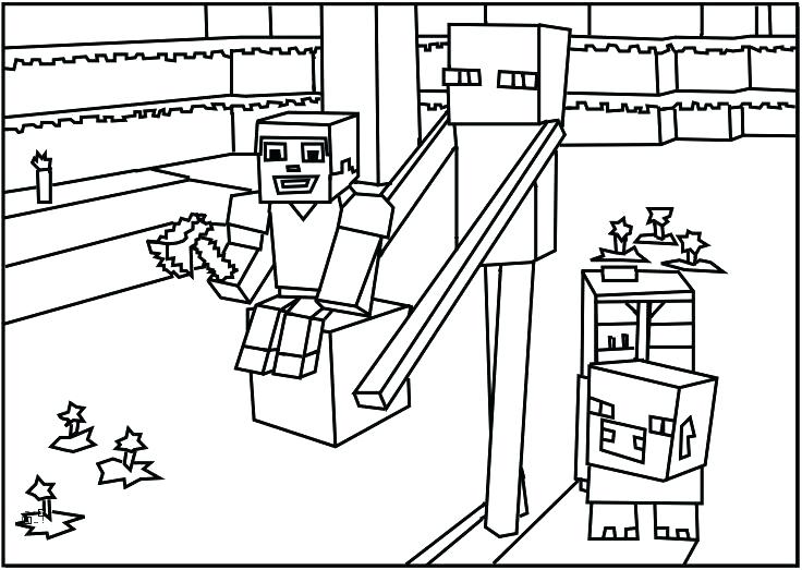 736x523 Awesome Printable Minecraft Coloring Pages For Printable Coloring