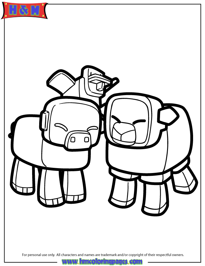 670x867 Minecraft Animal Coloring Pages